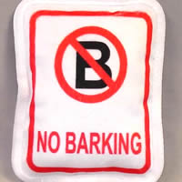 No Barking! when you and your little dog are playing with this fun toy that crinkles and squeaks.