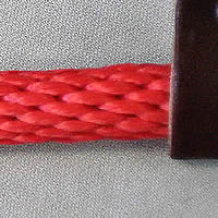 The bright Red British Rope Slip Lead draws the eye to your dog.