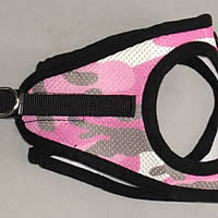 EZ Wrap step-in Harness in Pink Camo shown side view.