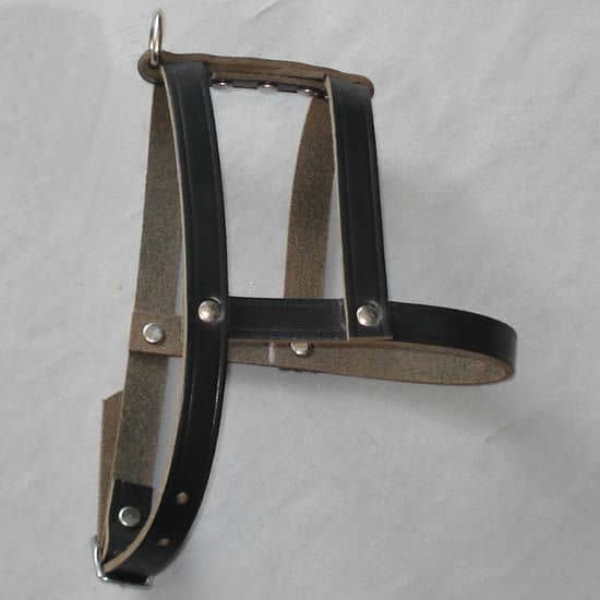 Side view of the natural leather H-Style Classic Harness.
