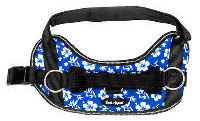 No-pull Reflective Harness for small dogs in hibiscus pattern