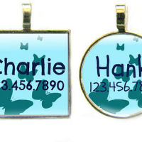 Butterflies Dog ID Tag by Sofa City Sweethearts
