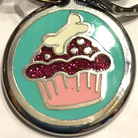 Glitter Cupcake Tag for Small Dogs at Golly Gear