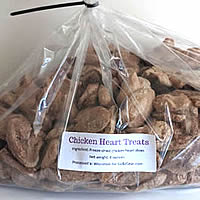 The perfect small dog treat - freeze-dried Chicken Heart Slices - now available in bulk.