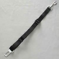 The Bark Appeal Seatbelt Leash adjusts from 17 to 25 inches long.