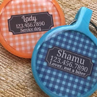 Gingham Ecoplastic Tag by Sofa City Sweethearts at Golly Gear